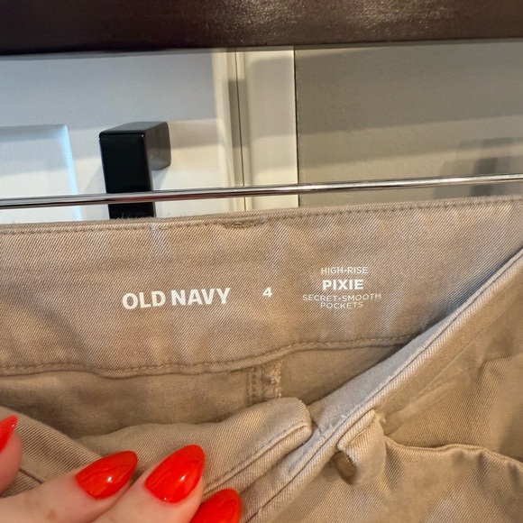 Old Navy High-Rise Pixie Pants in Tan - Picture 3 of 3